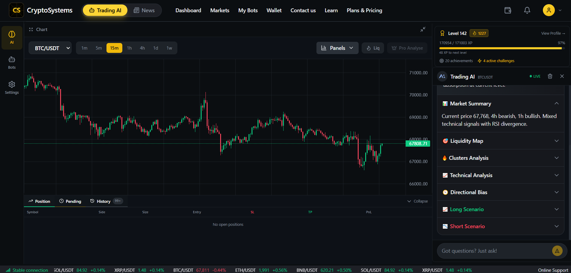 Trade dashboard preview